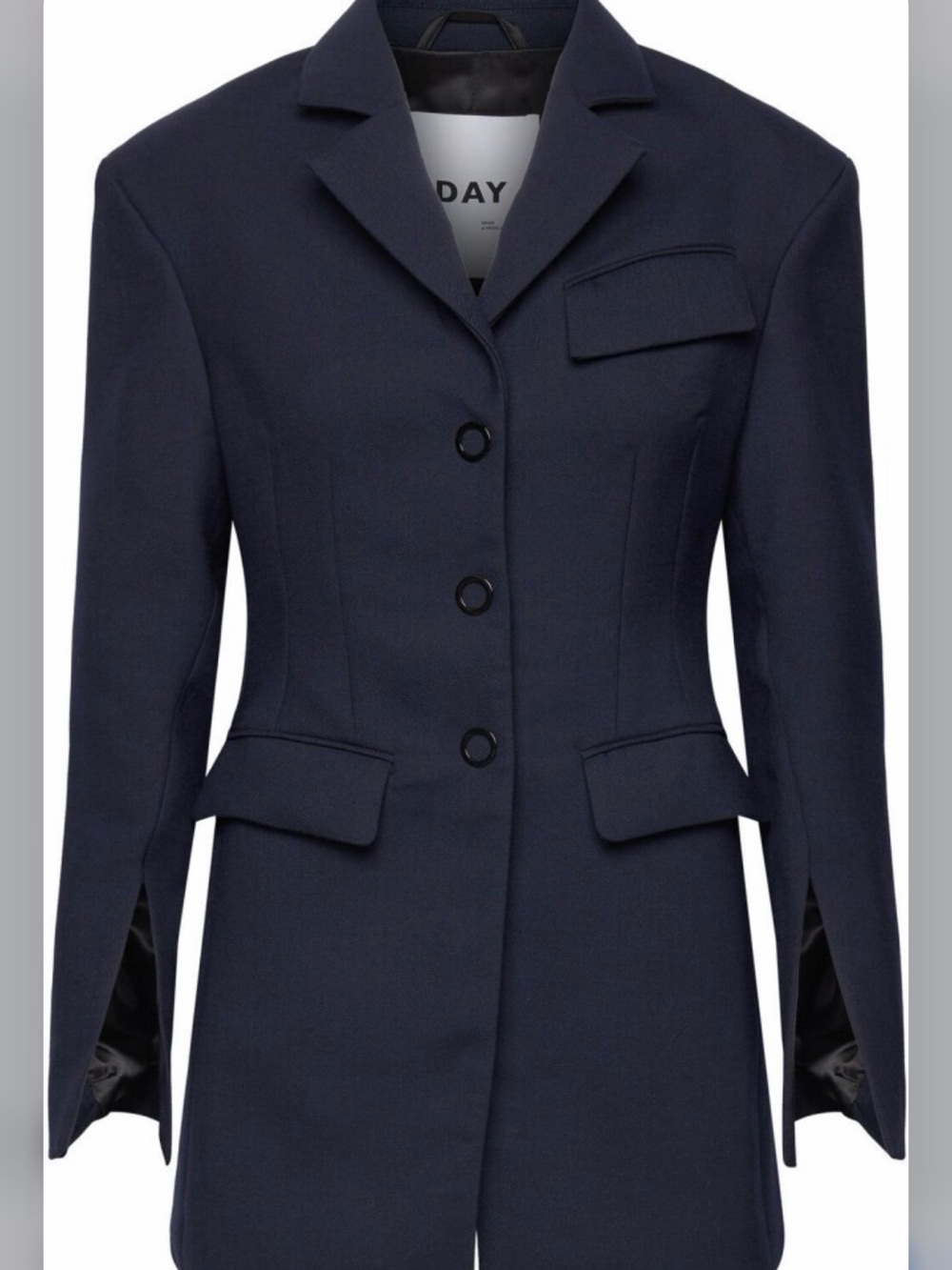 DAY Navy Structured Women's Blazer wool blend smart casual Jacket NWT